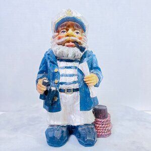 Vtg Faux Carved Wood Sea Captain Sailor Maritime Salty CoastalCore 8" Nautical